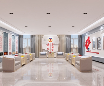 New Chinese Style Office Living Room-ID:258479163