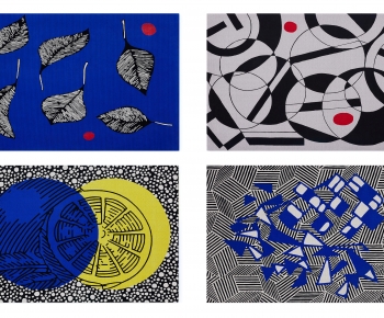 现代抽象图案地毯组合-ID:151635899