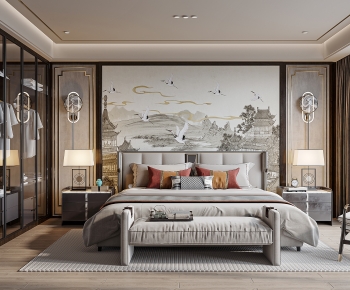New Chinese Style Bedroom-ID:608717928