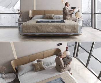 Modern Double Bed-ID:946420918