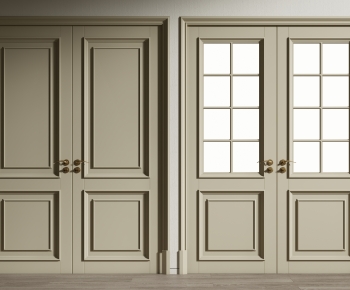 Simple European Style Double Door-ID:439924968