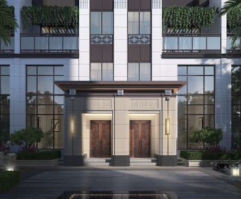New Chinese Style Facade Element-ID:719897996