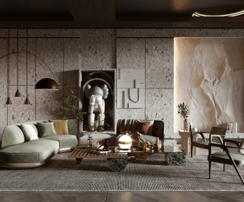 Wabi-sabi Style A Living Room-ID:185244089