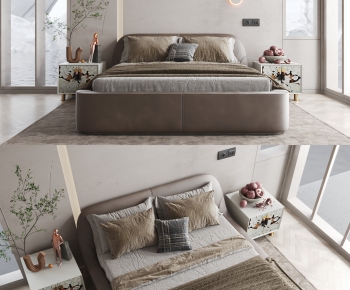 Modern Double Bed-ID:410224917
