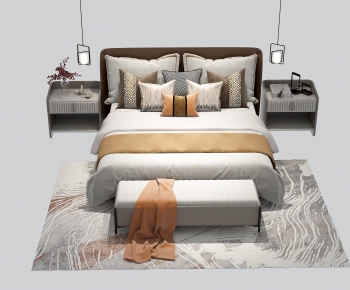 New Chinese Style Double Bed-ID:880696064