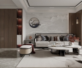 New Chinese Style A Living Room-ID:813257937