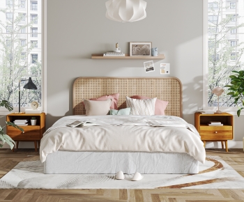 Nordic Style Double Bed-ID:109779849