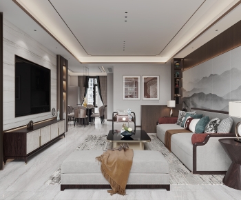 New Chinese Style A Living Room-ID:584574947
