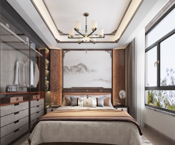New Chinese Style Bedroom-ID:644850975