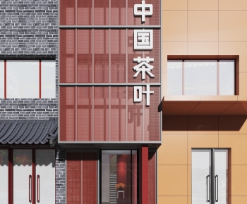 New Chinese Style Facade Element-ID:849210029
