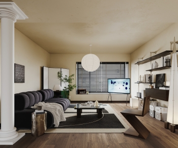 Modern A Living Room-ID:400557997