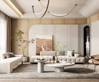 Wabi-sabi Style A Living Room-ID:740974901