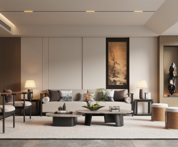 New Chinese Style A Living Room-ID:857469084