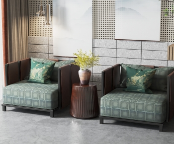 New Chinese Style Single Sofa-ID:387552027