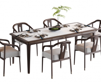 新中式长方形餐桌椅-ID:152164949