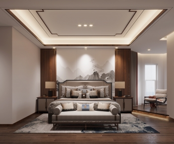 New Chinese Style Bedroom-ID:608519088