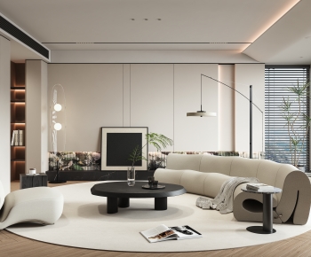 Modern Wabi-sabi Style A Living Room-ID:491045009