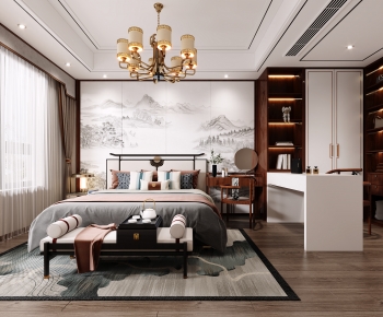 New Chinese Style Bedroom-ID:142677078