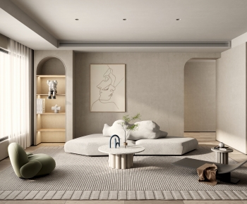 Wabi-sabi Style A Living Room-ID:967485905