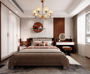 New Chinese Style Bedroom-ID:525374893