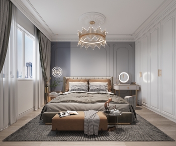 Modern Simple European Style Bedroom-ID:390829097