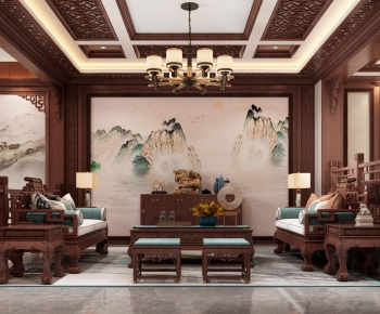 Chinese Style A Living Room-ID:124480776