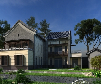 New Chinese Style Villa Appearance-ID:128057009
