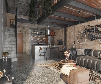 Industrial Style A Living Room-ID:406642914