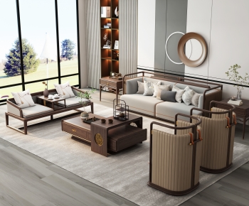 New Chinese Style A Living Room-ID:571491004