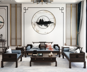 New Chinese Style A Living Room-ID:269917968