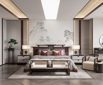 New Chinese Style Bedroom-ID:727873097