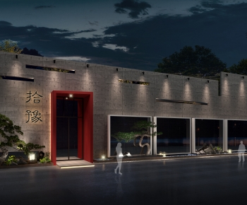New Chinese Style Facade Element-ID:347659111