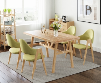 Nordic Style Dining Table And Chairs-ID:314451936