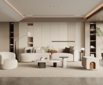 Modern Wabi-sabi Style A Living Room-ID:681086065