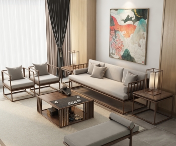 New Chinese Style A Living Room-ID:659806013