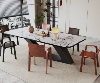 现代长方形餐桌椅-ID:580039982