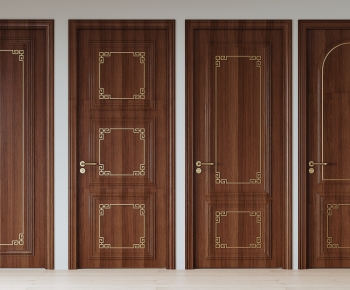 New Chinese Style Solid Wood Door-ID:284140116