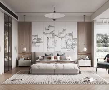 New Chinese Style Bedroom-ID:920603047