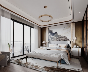 New Chinese Style Bedroom-ID:402944092
