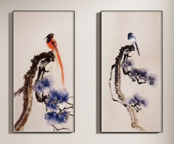 新中式花鸟装饰画-ID:338540123