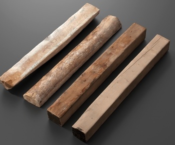 现代旧木头 旧木梁3D模型