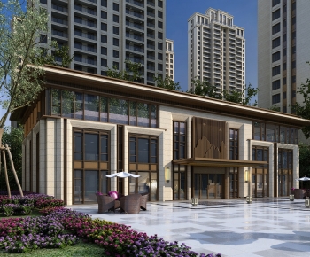 新中式住宅景观建筑外观-ID:715790997
