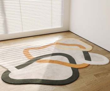 奶油风异形彩色抽象地毯-ID:579663046
