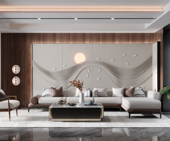 New Chinese Style A Living Room-ID:428304912
