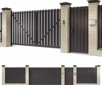 现代庭院围栏 围墙 大门-ID:358083011