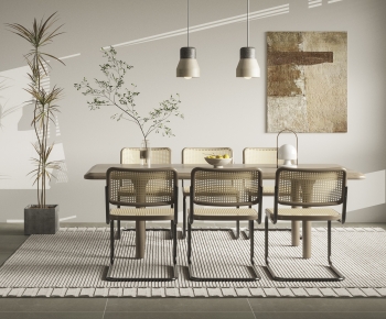 Wabi-sabi Style Dining Table And Chairs-ID:350680473