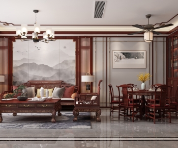 Chinese Style A Living Room-ID:748712061