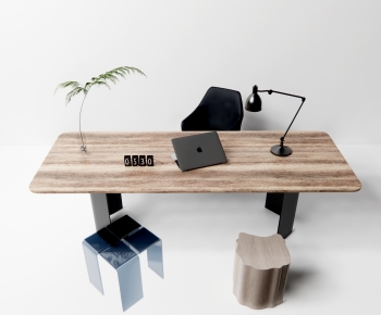 Modern Computer Desk And Chair-ID:561678895