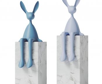 现代兔子卡通雕塑-ID:853007081