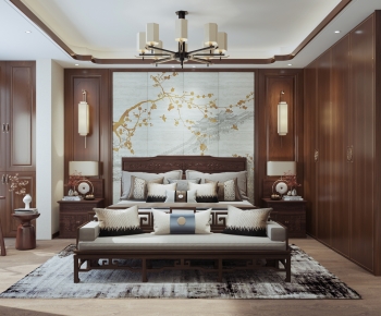 New Chinese Style Bedroom-ID:313620695